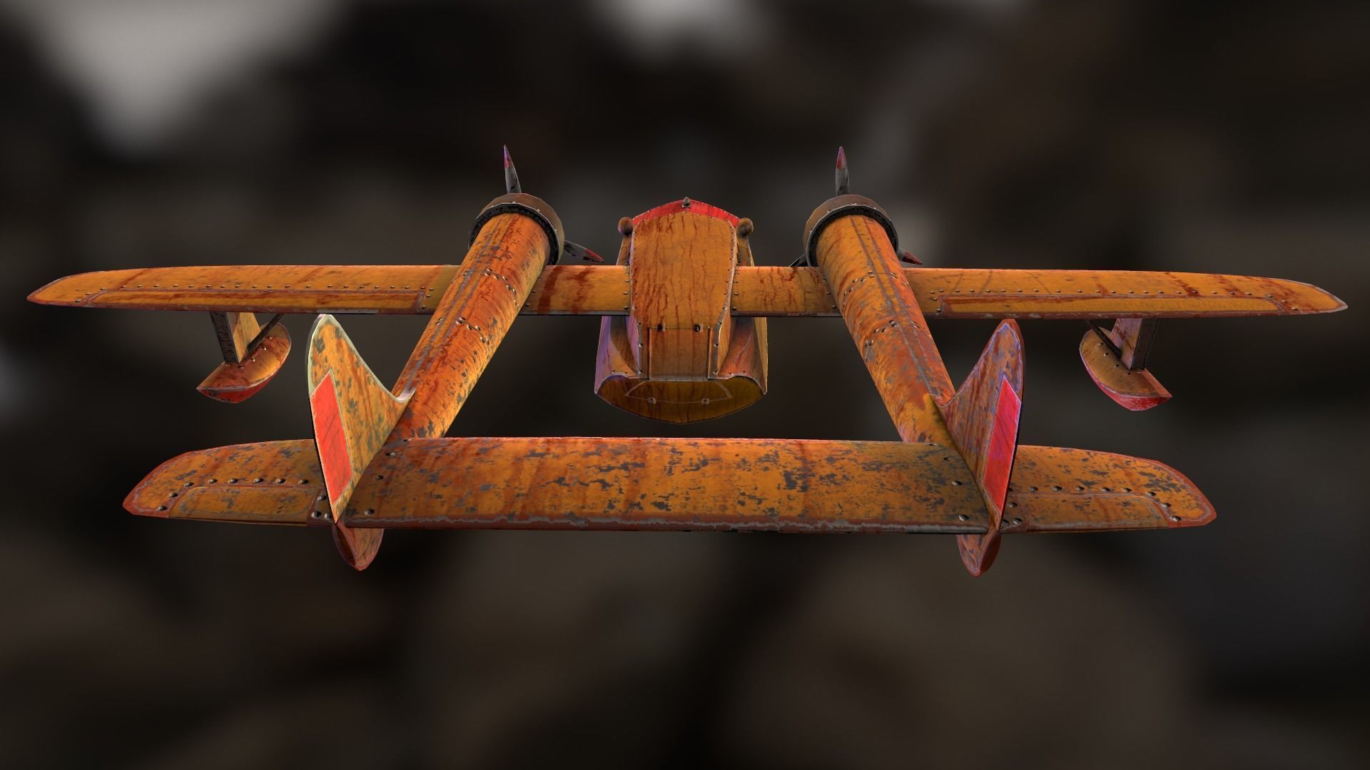 Plane TaleSpin Low-poly 3D model_11