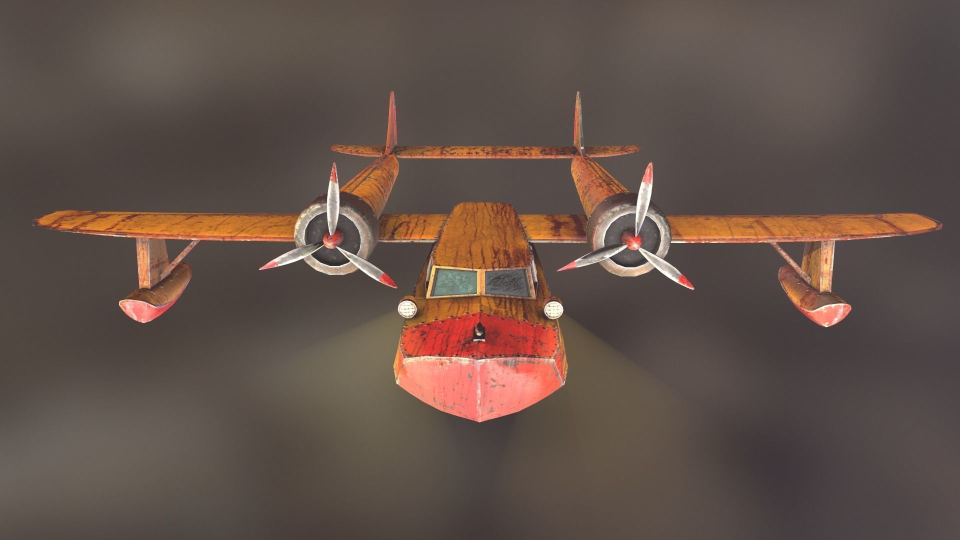 Plane TaleSpin Low-poly 3D model_2