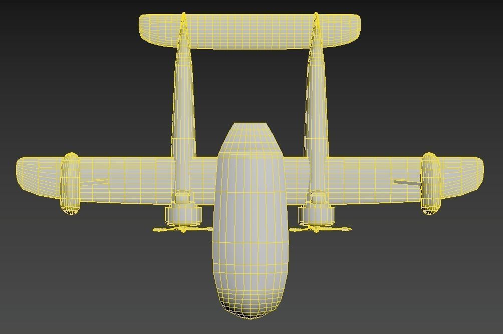 Plane TaleSpin Low-poly 3D model_7