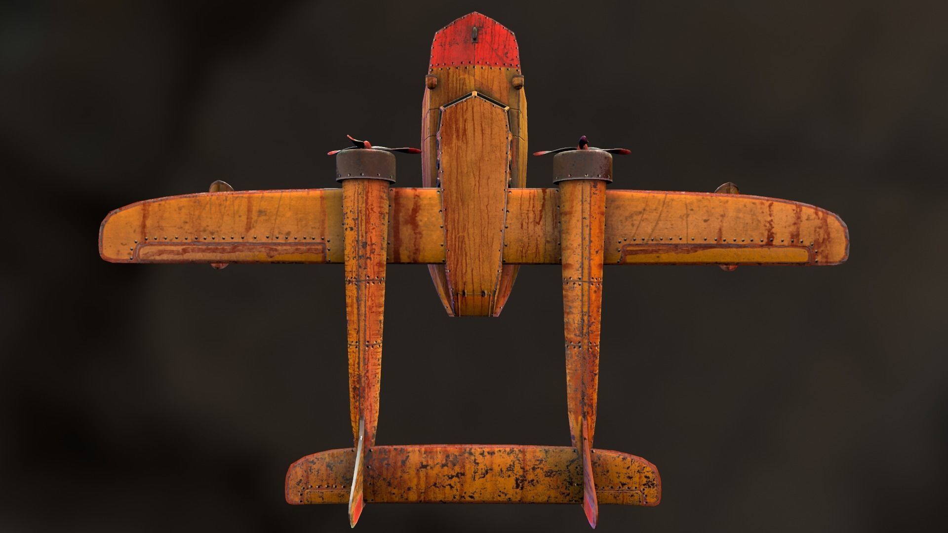 Plane TaleSpin Low-poly 3D model_5