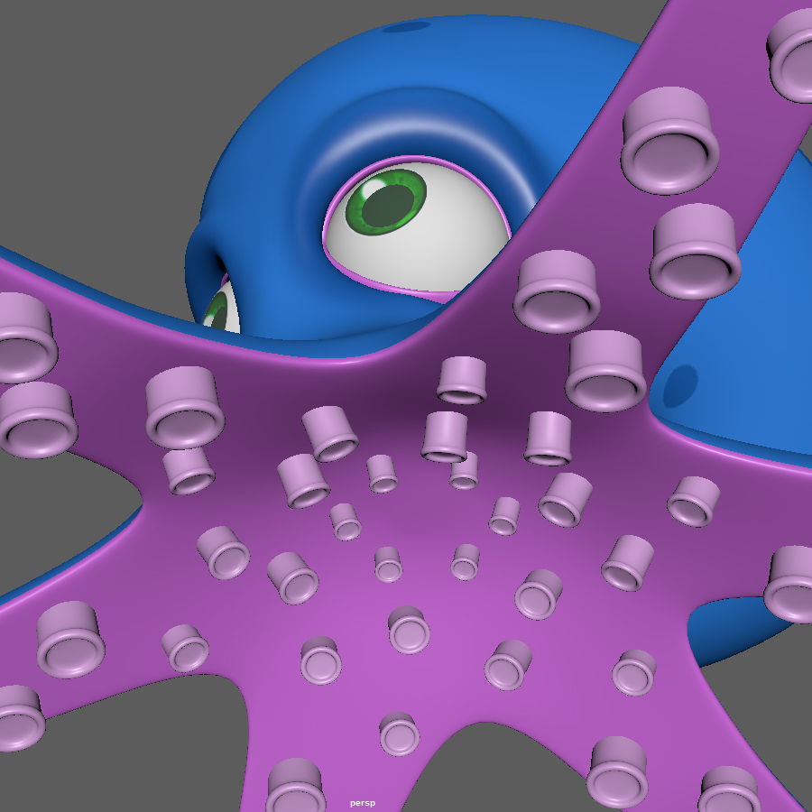 Octopus cartoon 03 3D model_28