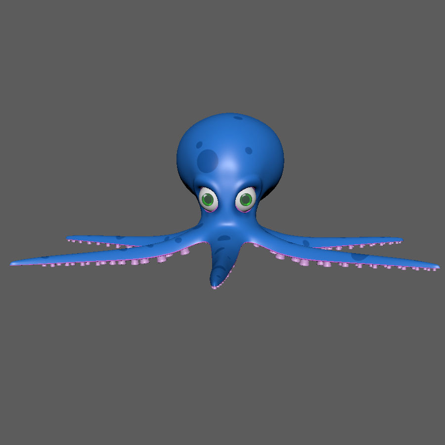 Octopus cartoon 03 3D model_14
