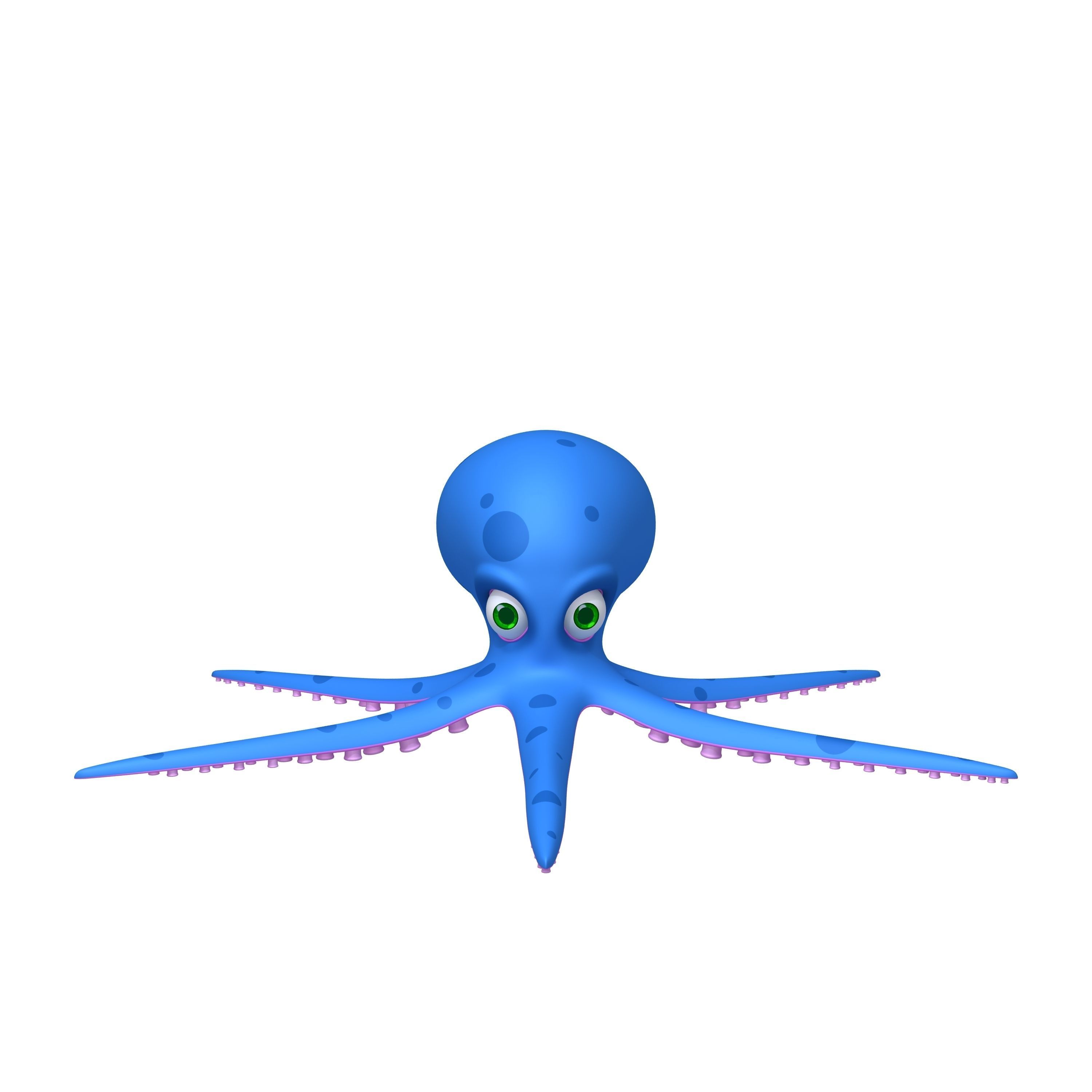 Octopus cartoon 03 3D model_8