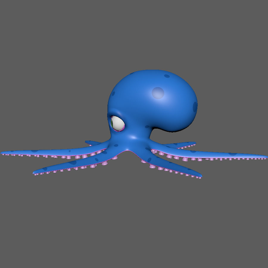 Octopus cartoon 03 3D model_17