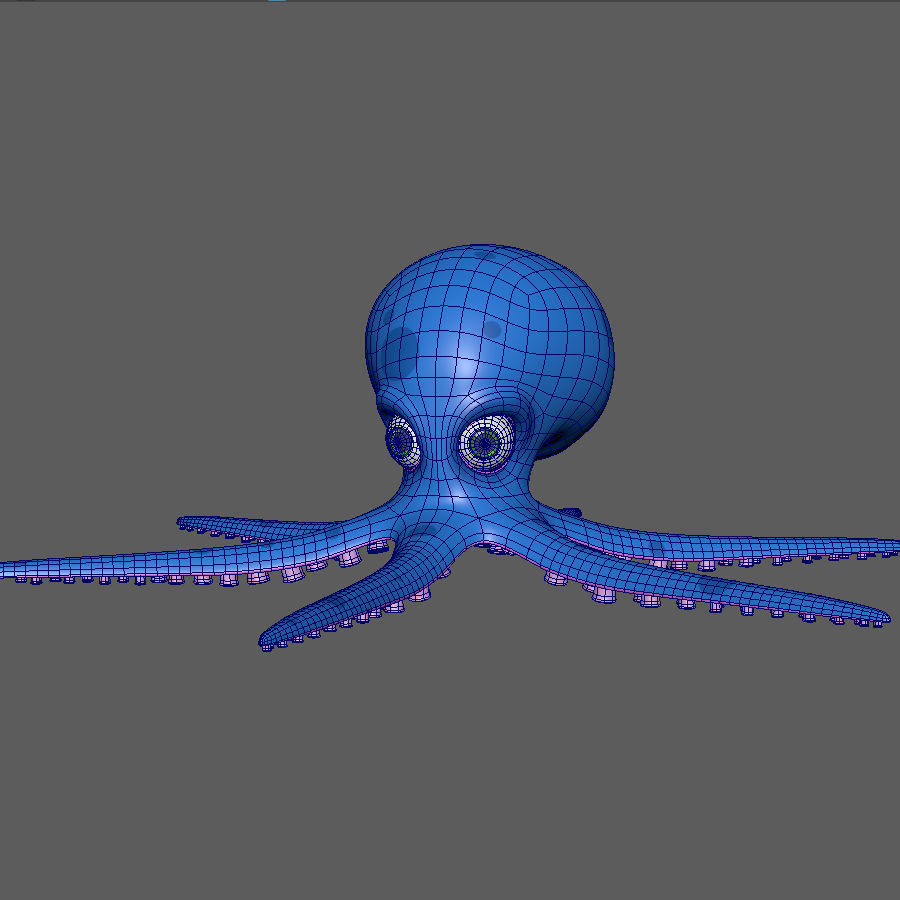 Octopus cartoon 03 3D model_29