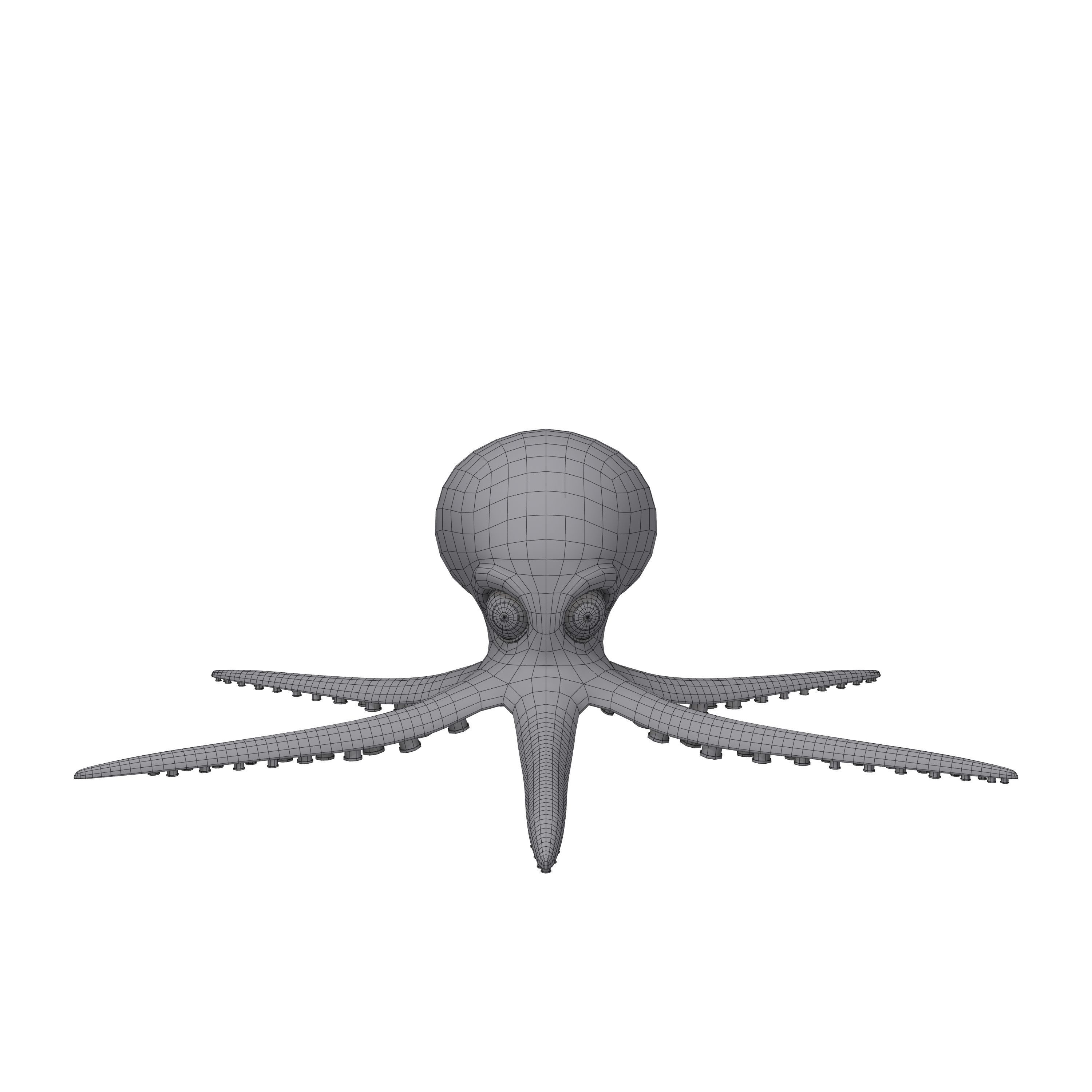 Octopus cartoon 03 3D model_5