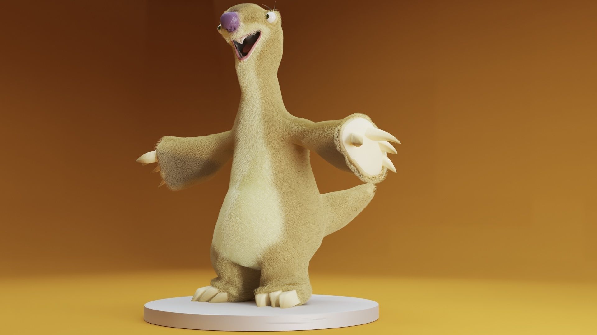 sid ice age Low-poly 3D model_1