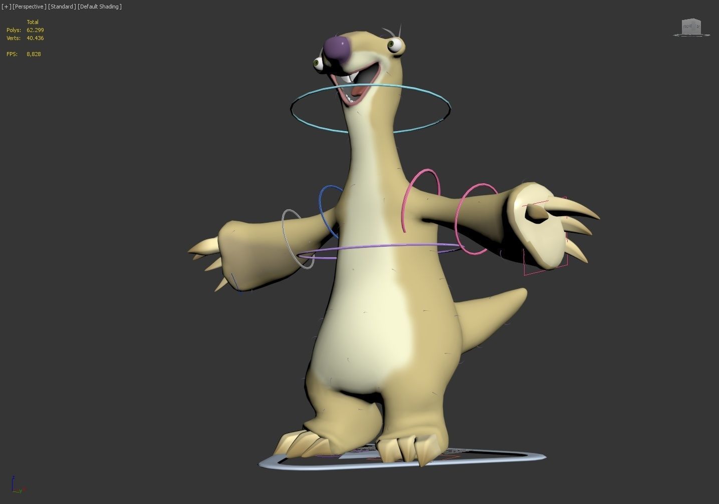 sid ice age Low-poly 3D model_4