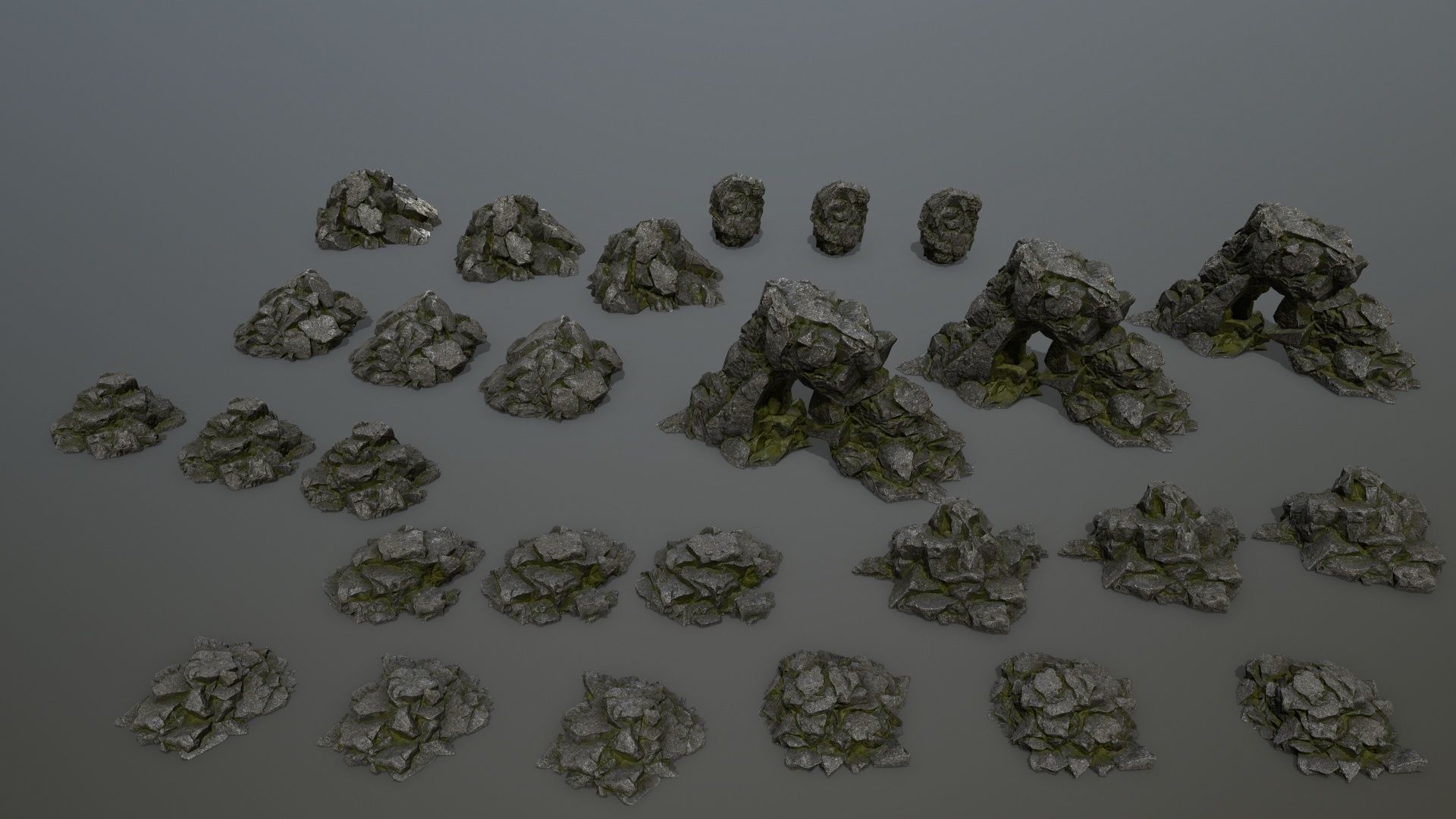 rocks rock Low-poly 3D model_2