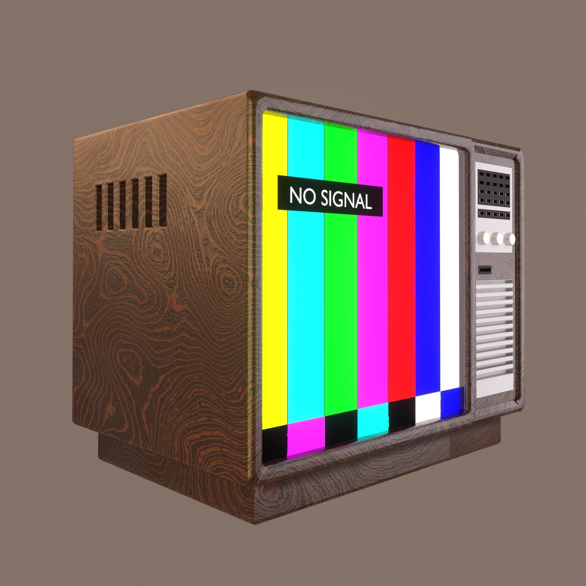 Old TV 3D model_5