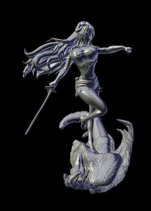 girl Spada bleach 3D print model_6