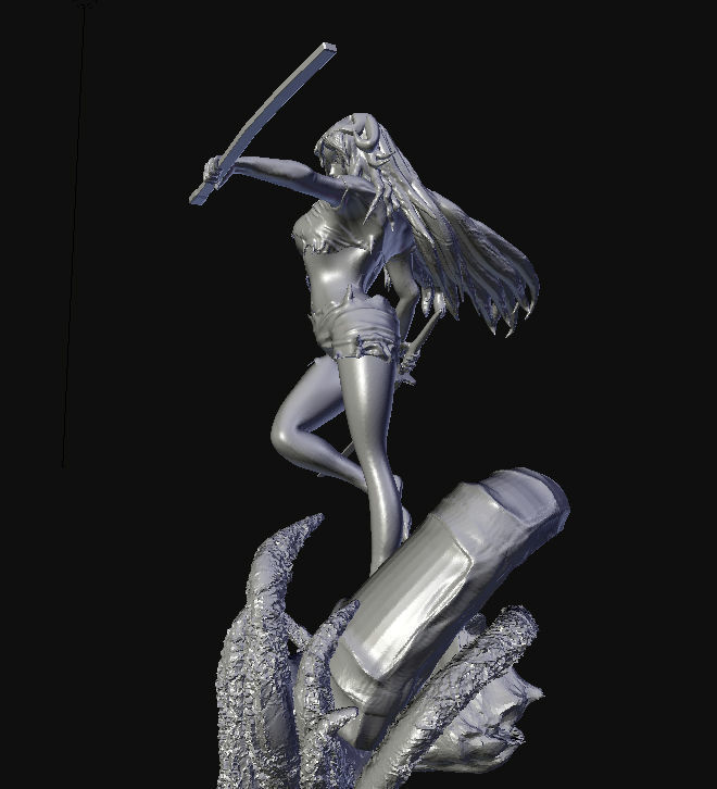 girl Spada bleach 3D print model_7