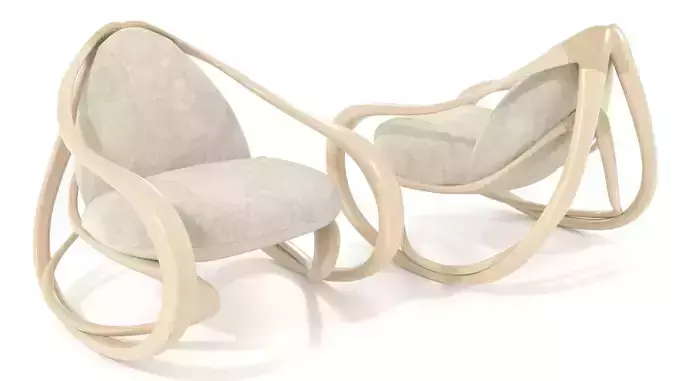 Rocking armchair Move-Lw-LBv 3D model