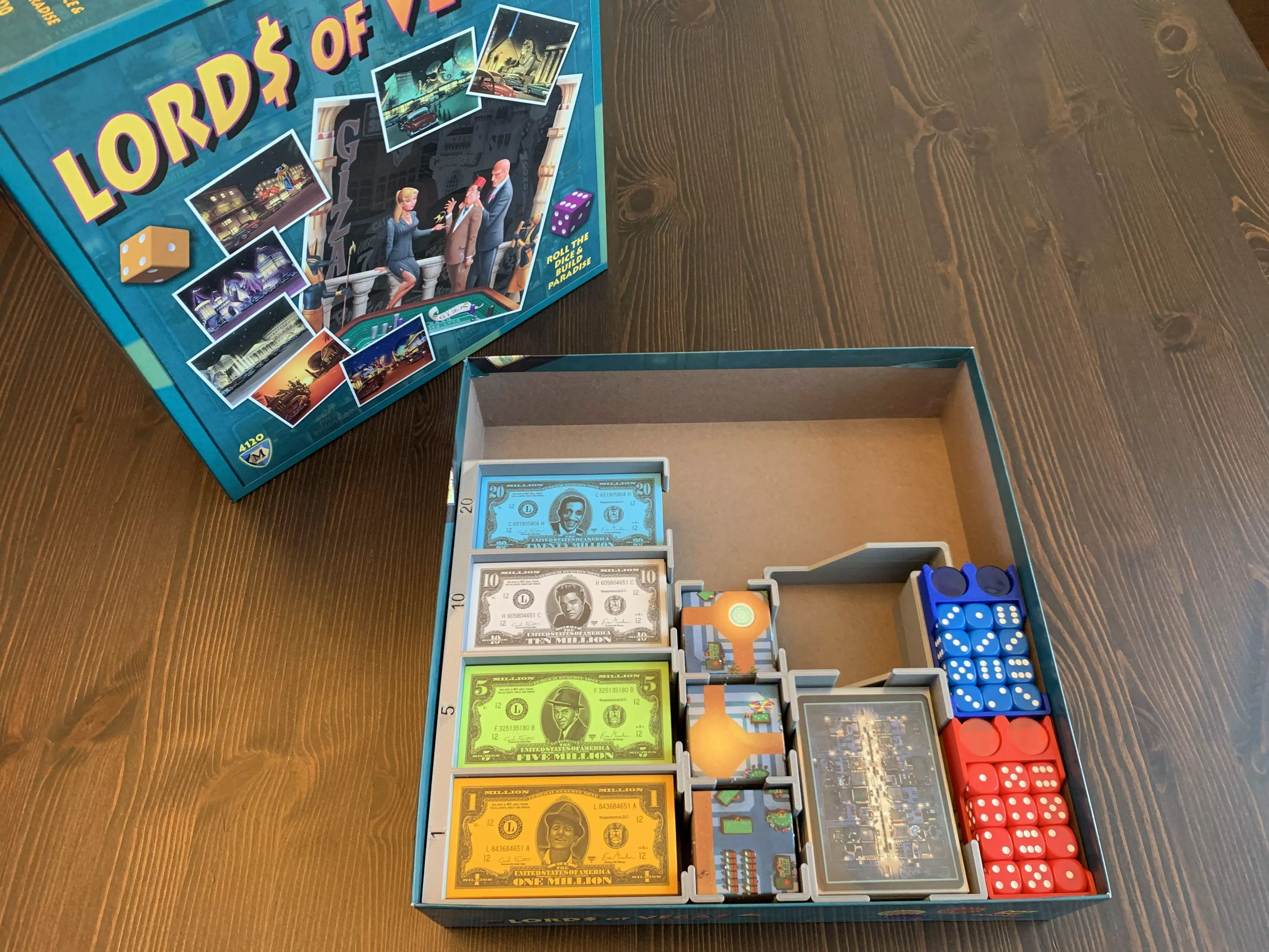 Lords of Vegas Board Game Organizer Insert with Up Expansion 3D print model_0