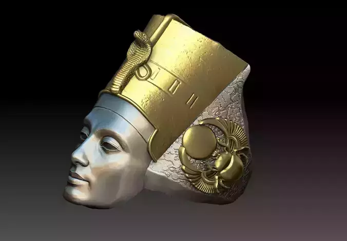 Egyptian Queen Nefertiti ring  3D print model