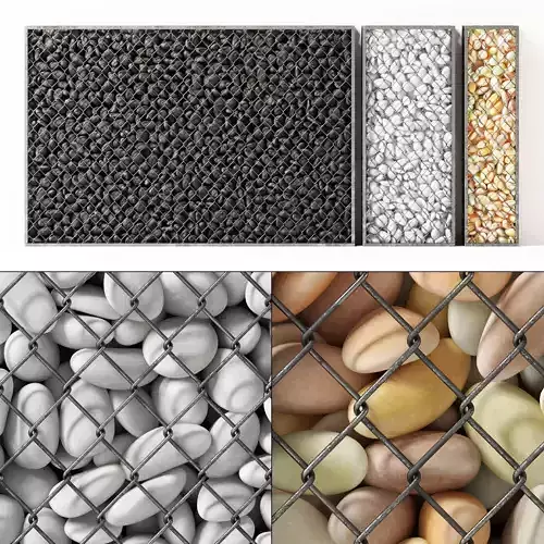 Gabion pebble oval low n5 3D model