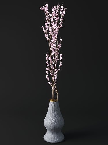 Pink Blossom Vase 3D model