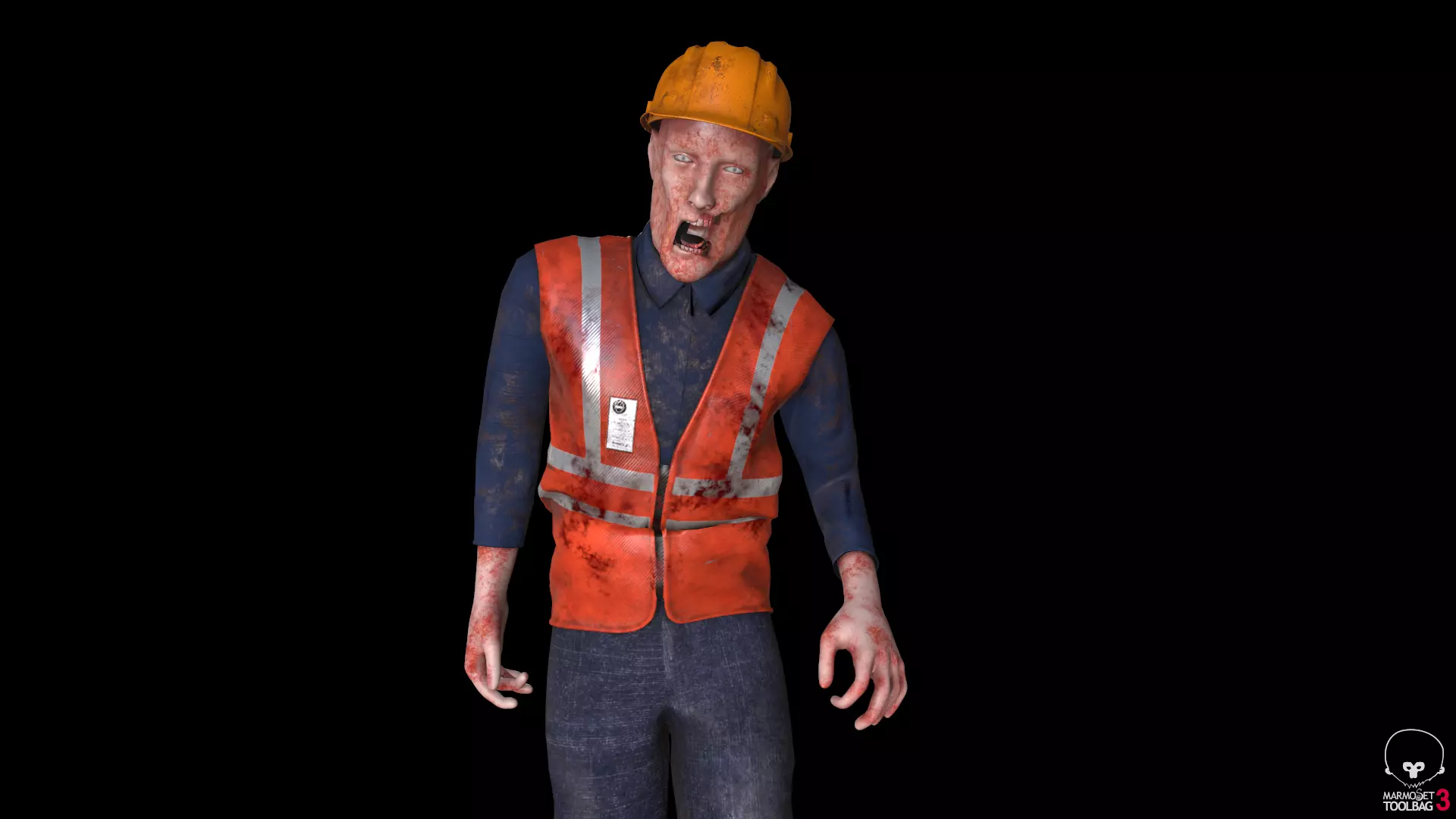 Zombie Worker Low-poly 3D model_0