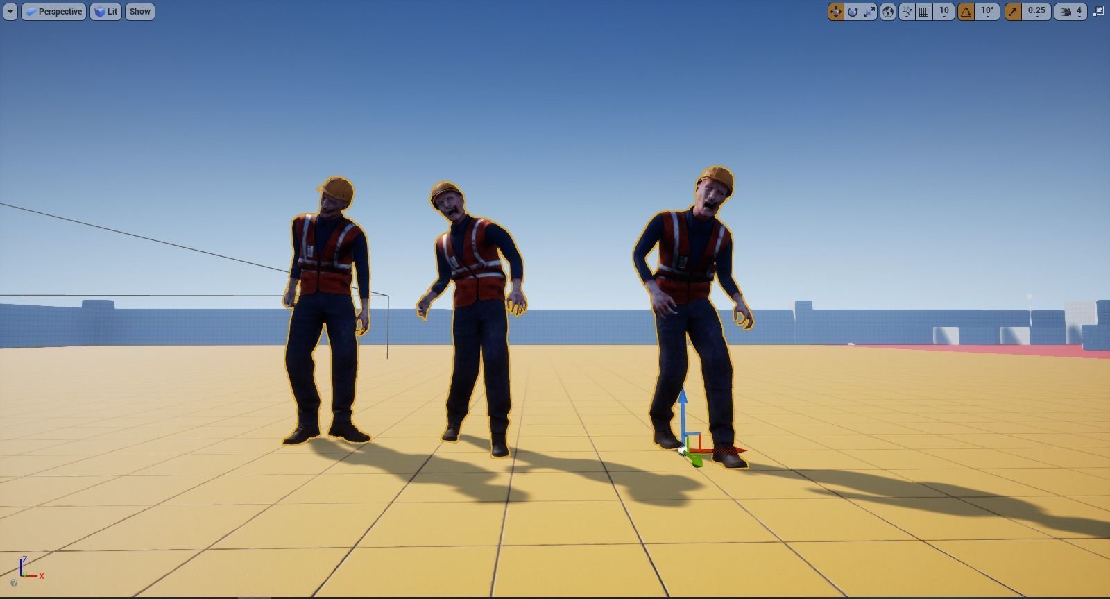 Zombie Worker Low-poly 3D model_15