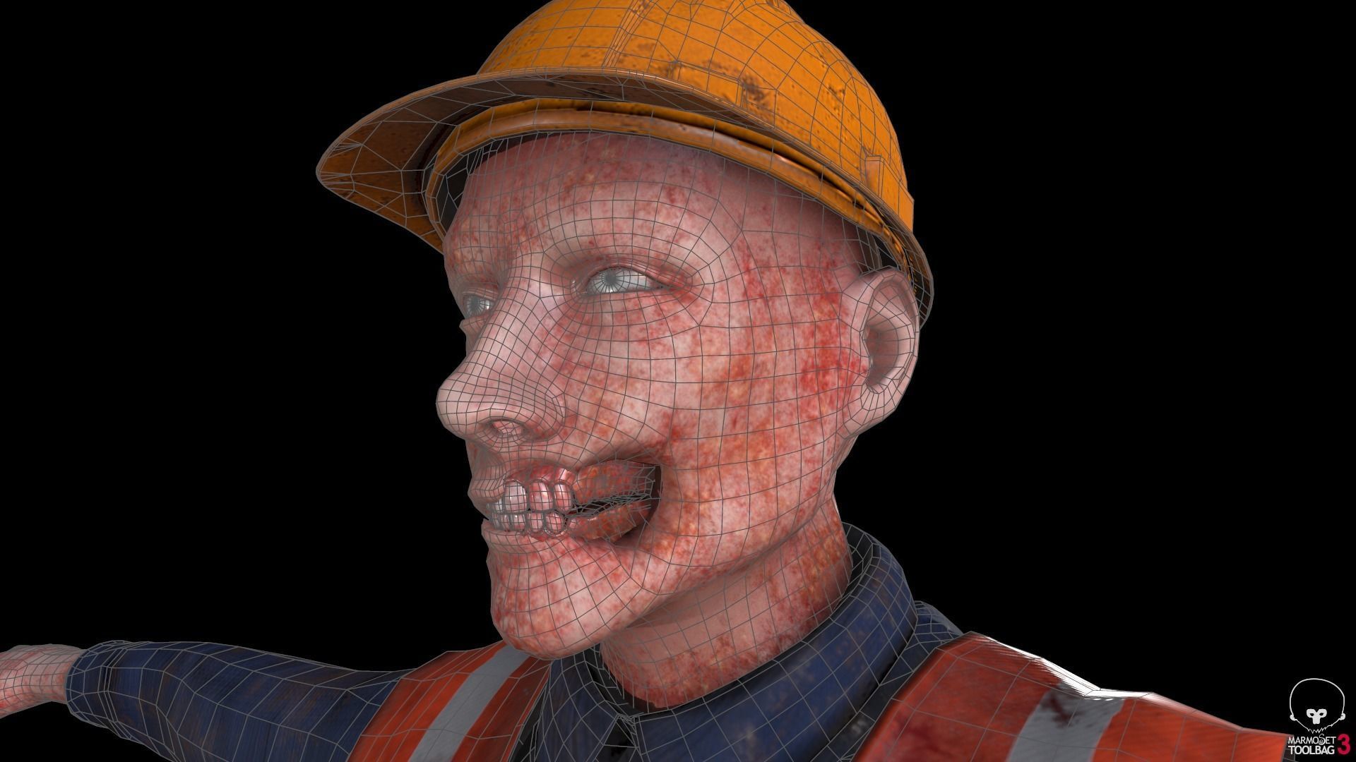 Zombie Worker Low-poly 3D model_14