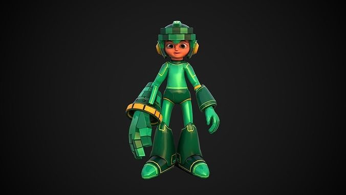 Mega Man VR 5k PBR Rigged Animation UnityPKG Low-poly 3D model