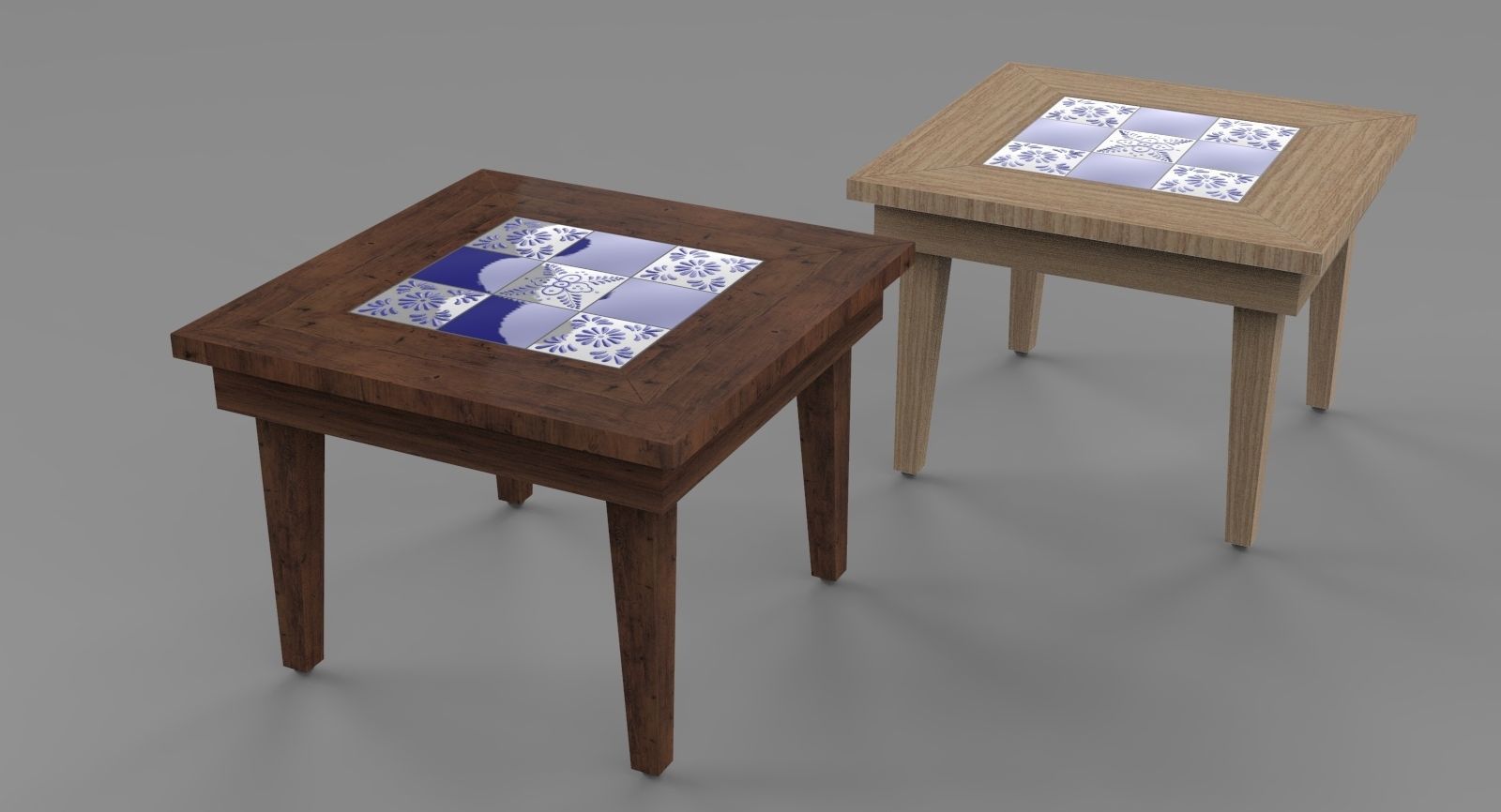 Small coffee table with Tiles 3D model_2