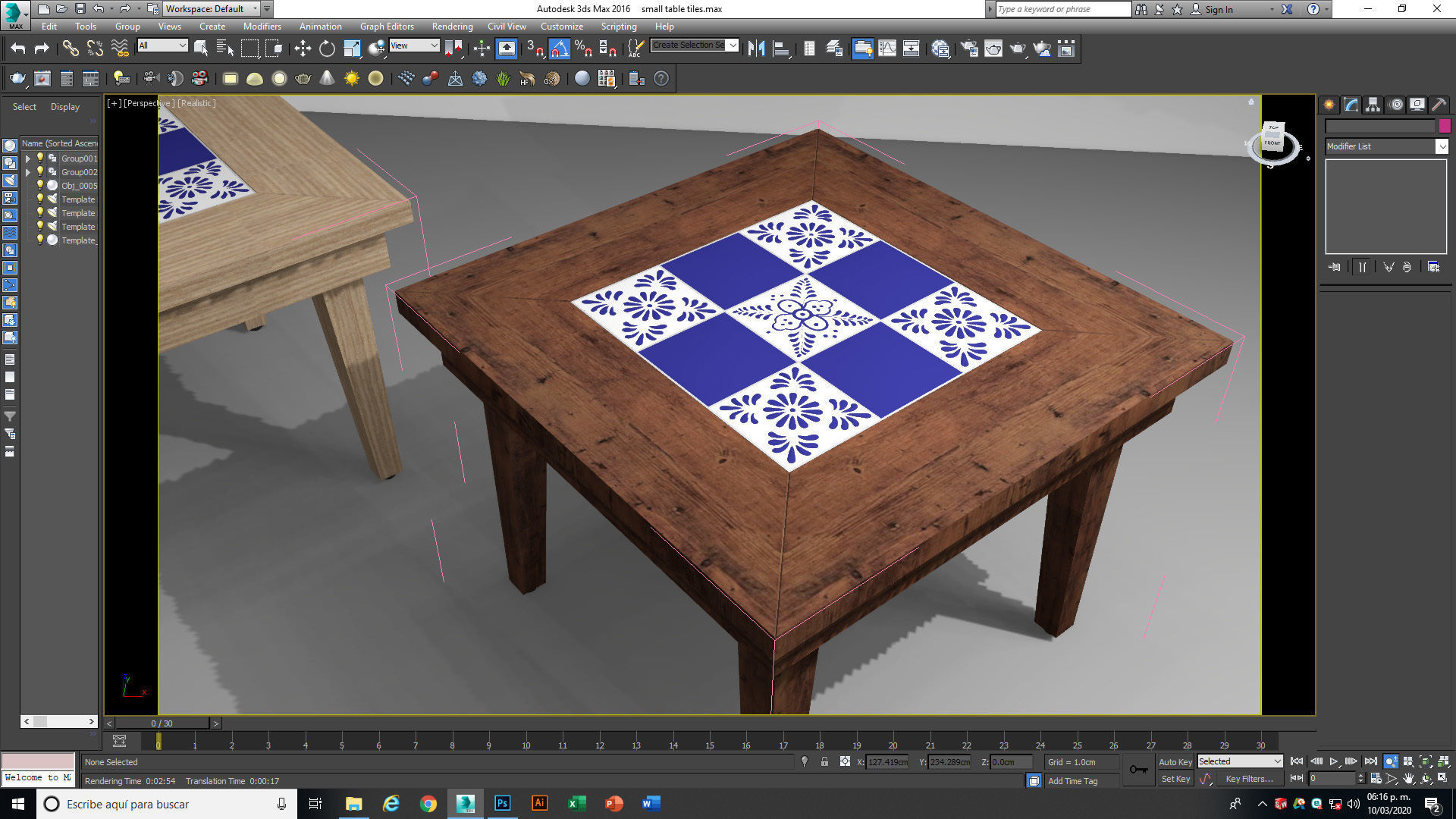 Small coffee table with Tiles 3D model_7