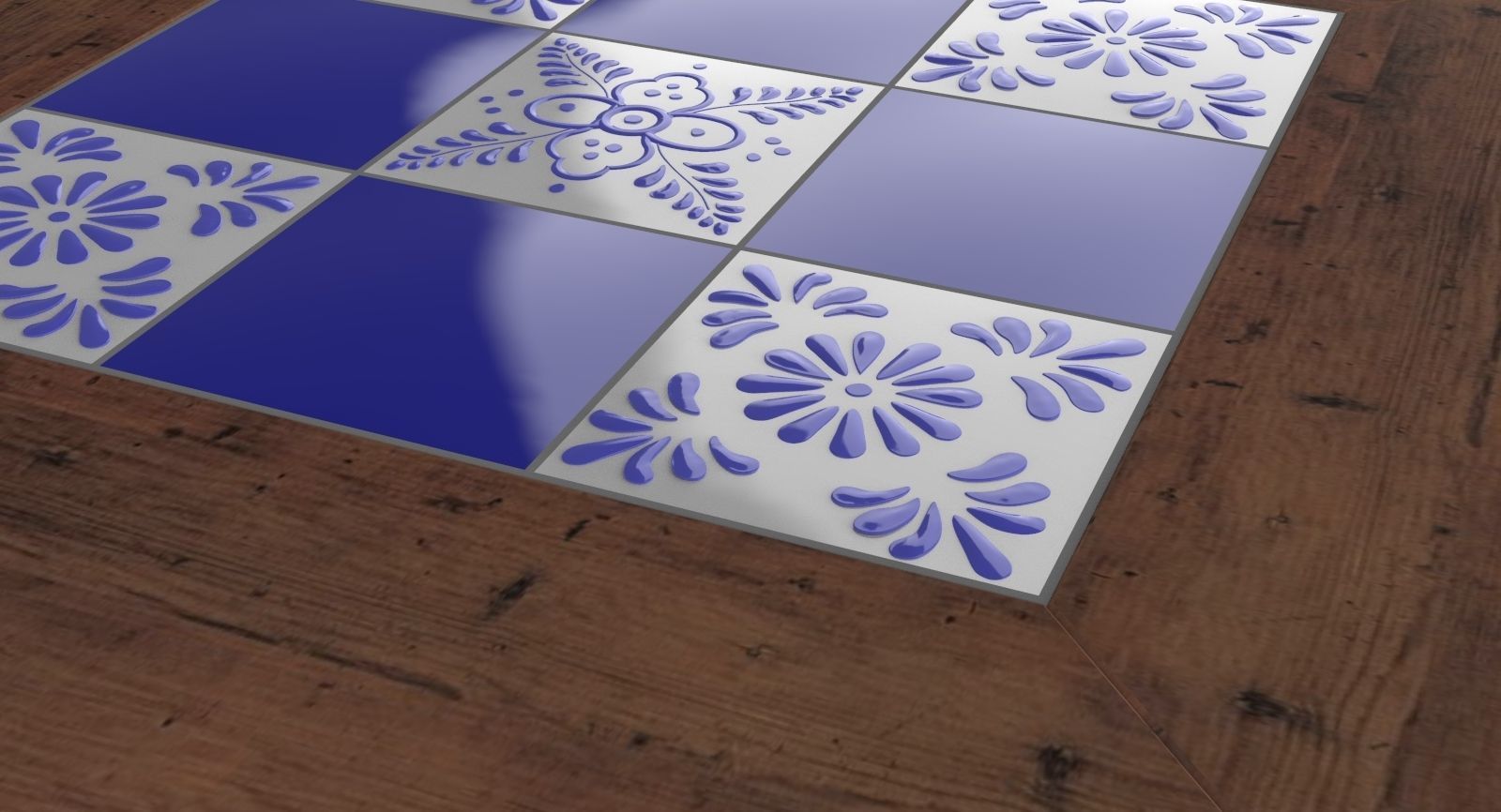 Small coffee table with Tiles 3D model_6