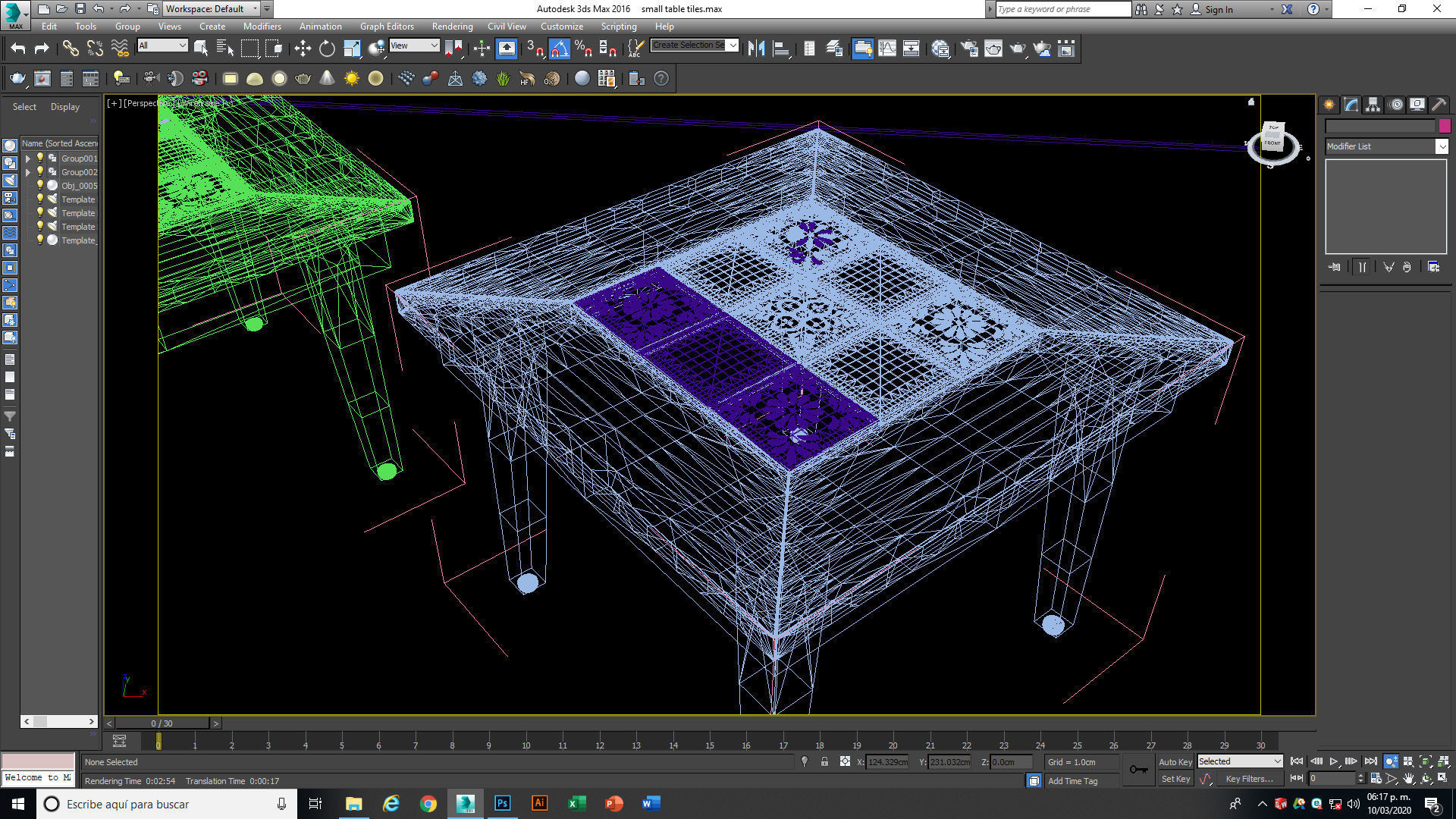 Small coffee table with Tiles 3D model_8