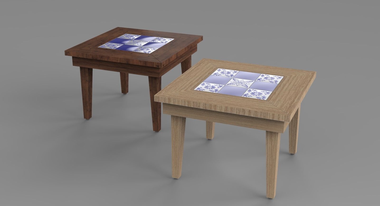 Small coffee table with Tiles 3D model_5