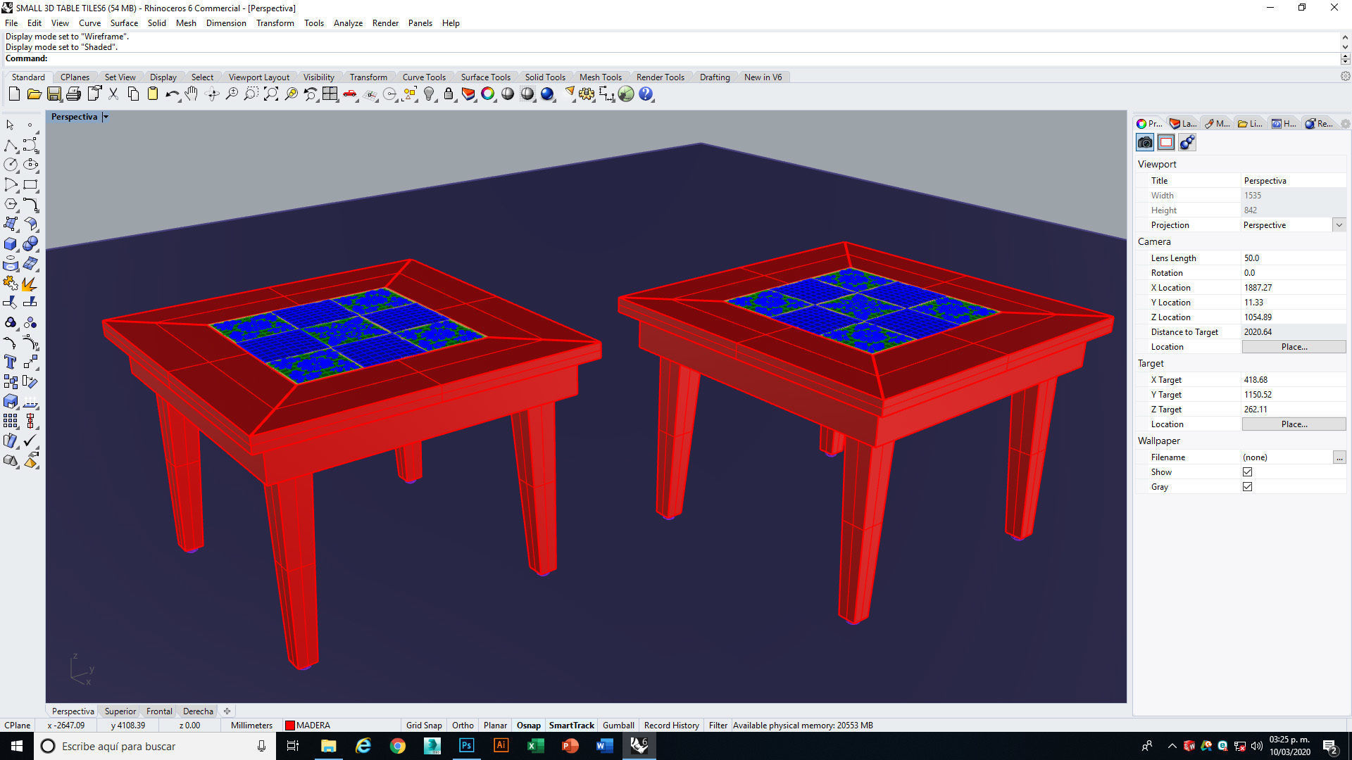 Small coffee table with Tiles 3D model_23