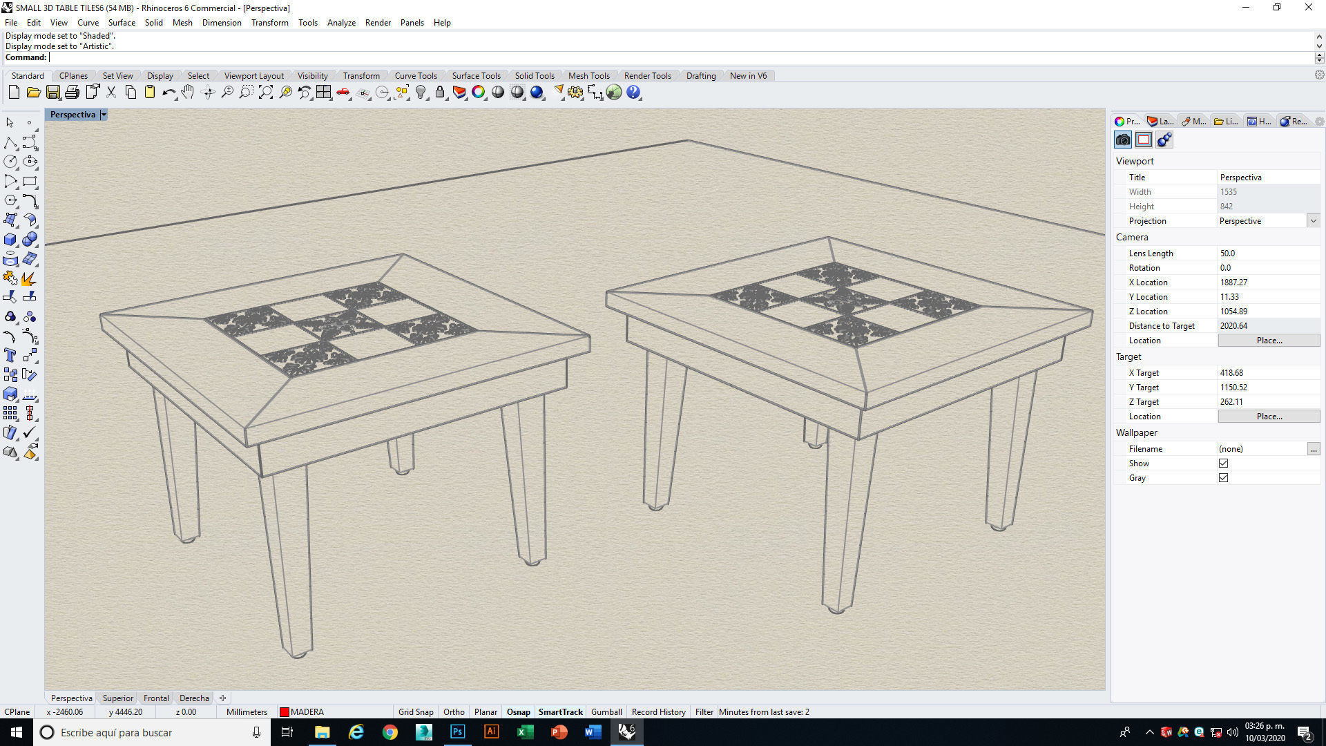 Small coffee table with Tiles 3D model_26