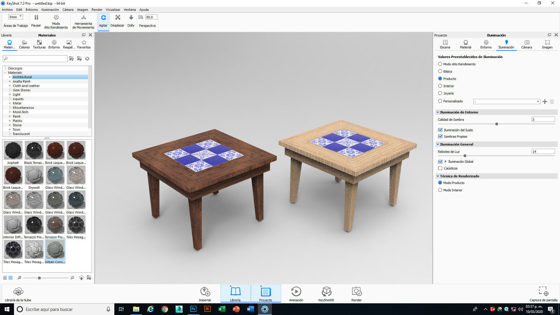 Small coffee table with Tiles 3D model_21