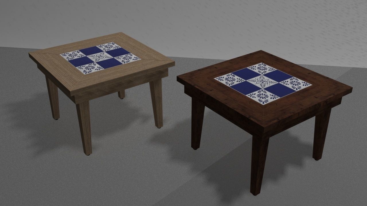 Small coffee table with Tiles 3D model_15