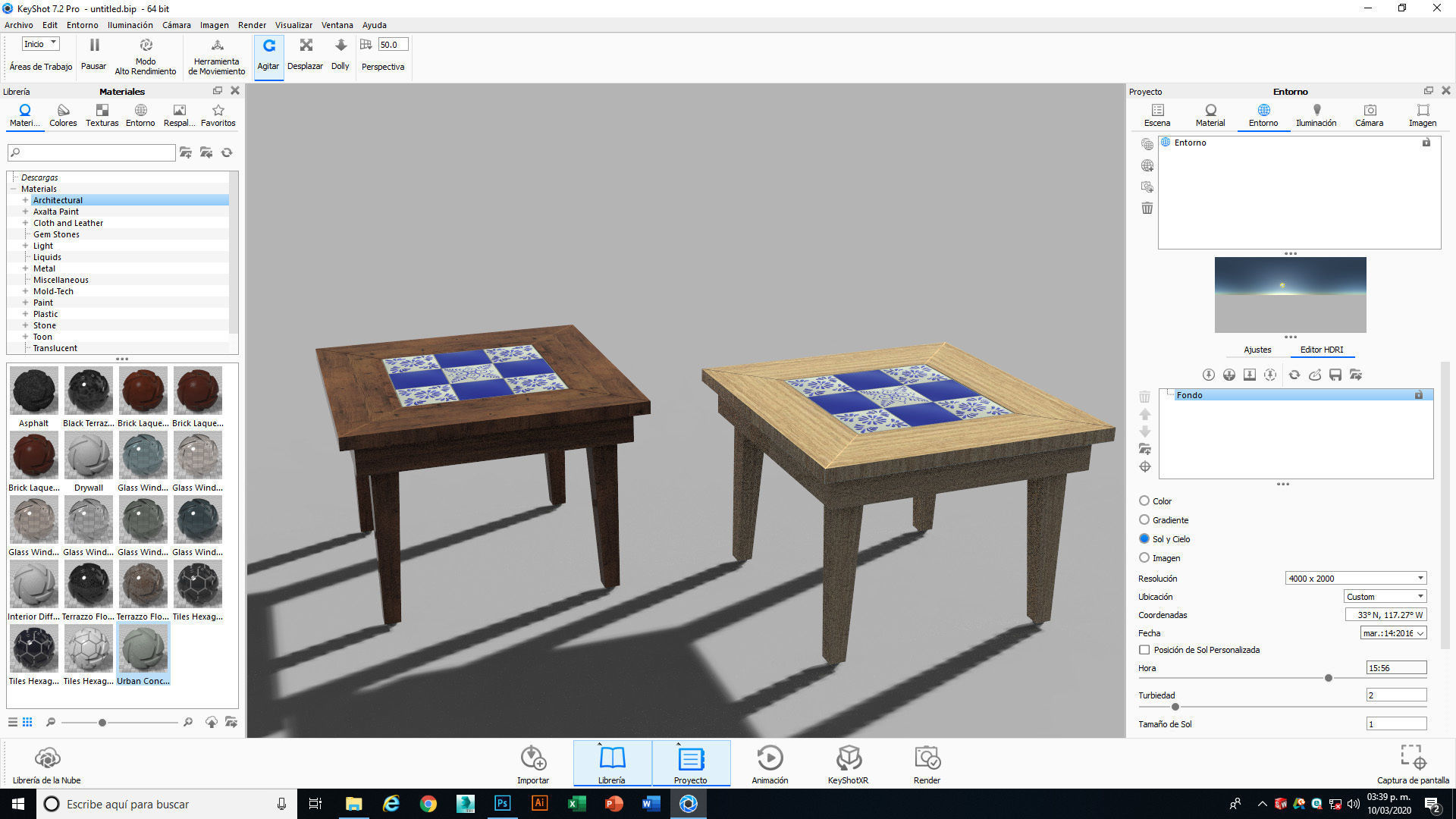 Small coffee table with Tiles 3D model_19