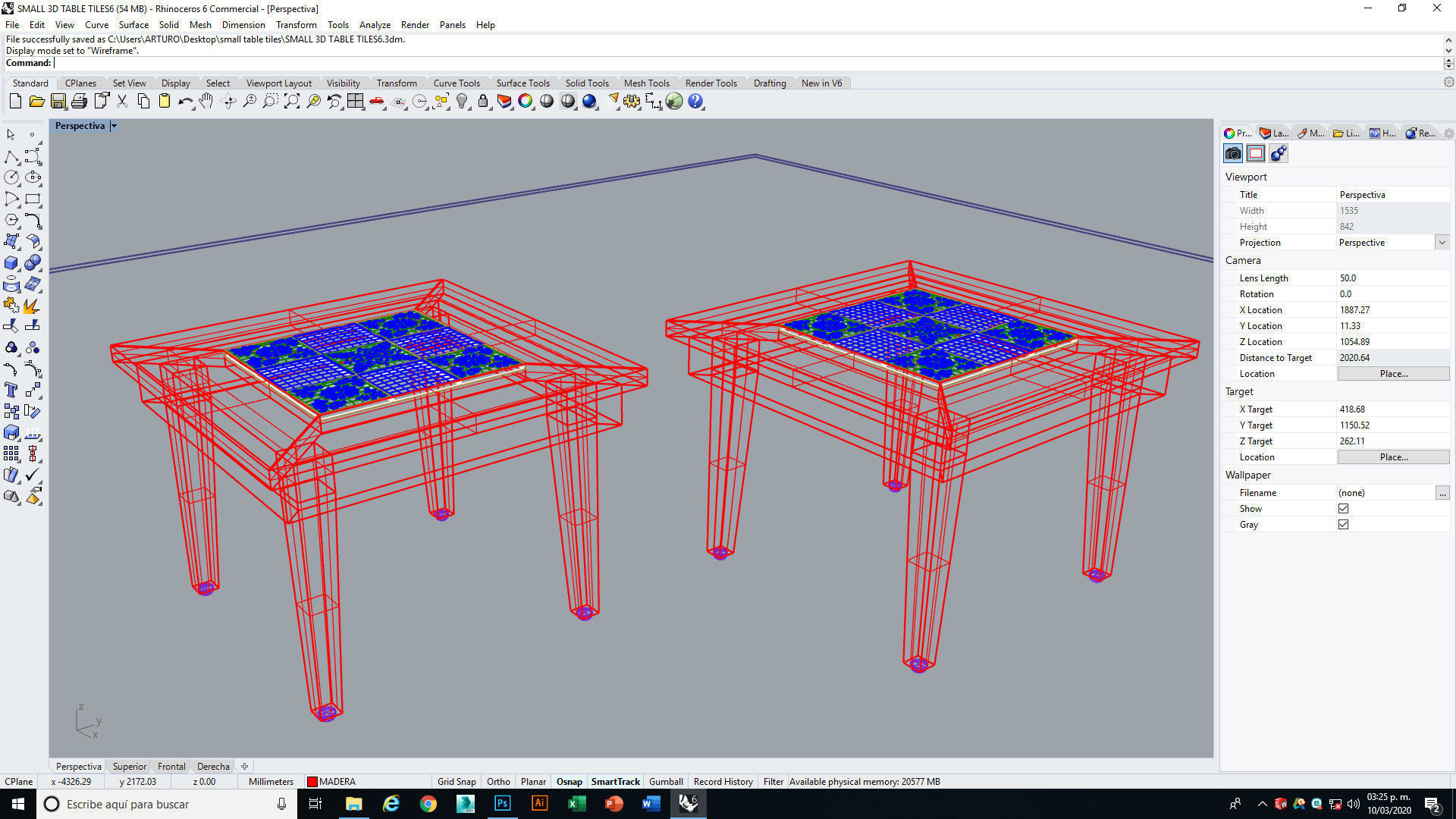 Small coffee table with Tiles 3D model_24