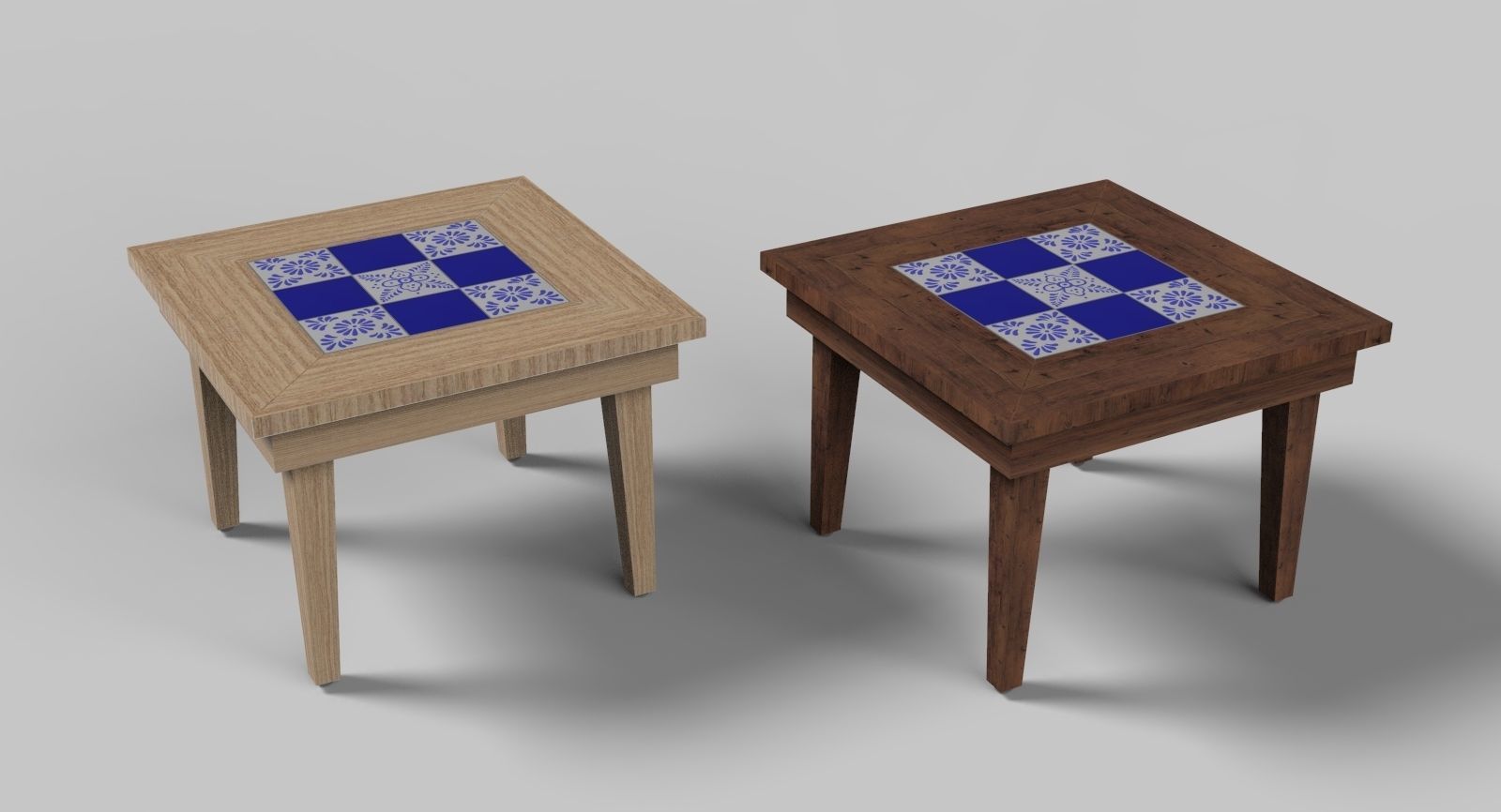 Small coffee table with Tiles 3D model_16