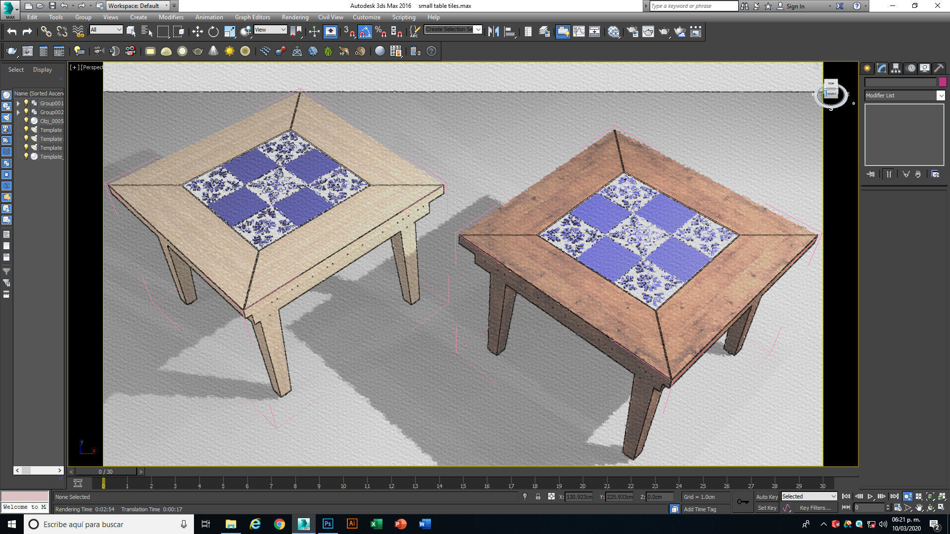 Small coffee table with Tiles 3D model_11