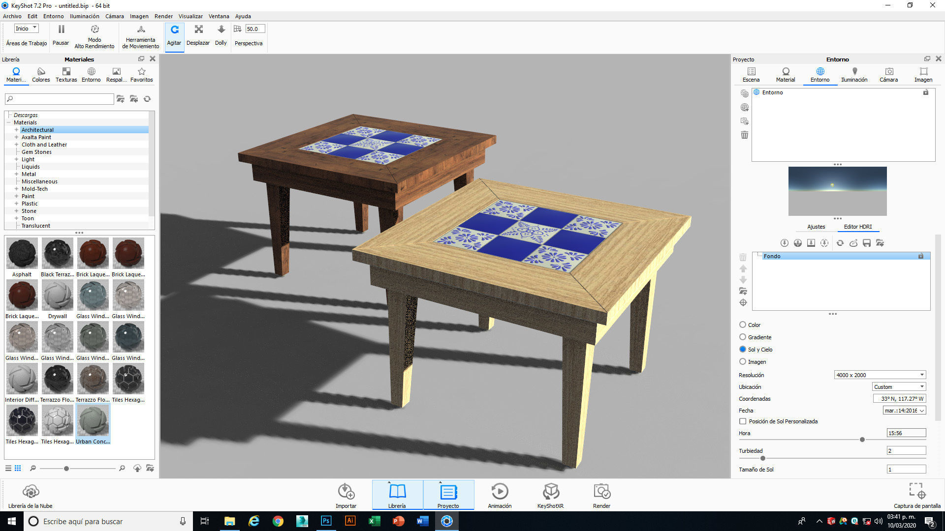 Small coffee table with Tiles 3D model_18