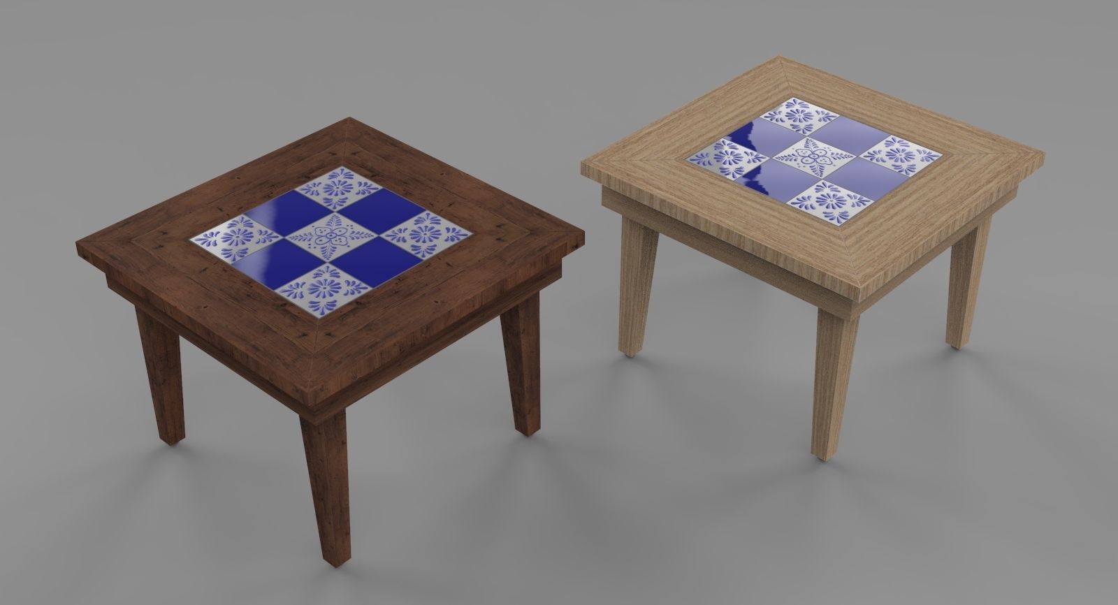 Small coffee table with Tiles 3D model_3