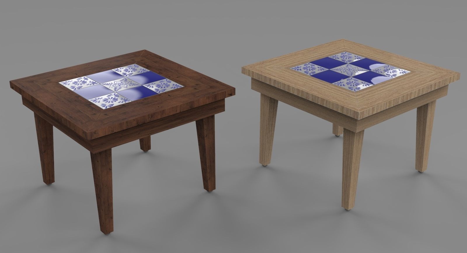Small coffee table with Tiles 3D model_4