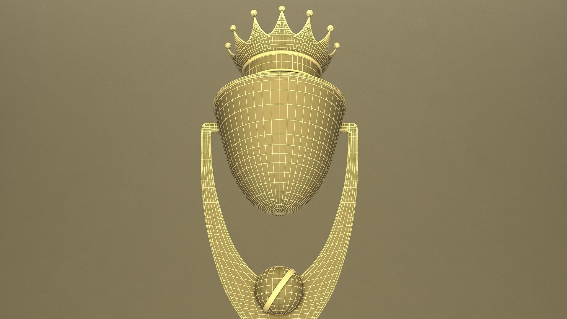 Trophy golden 3D model_10