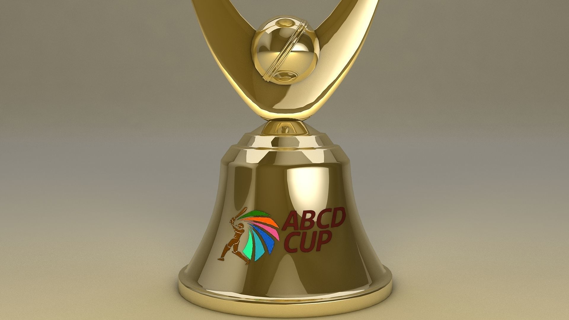 Trophy golden 3D model_2