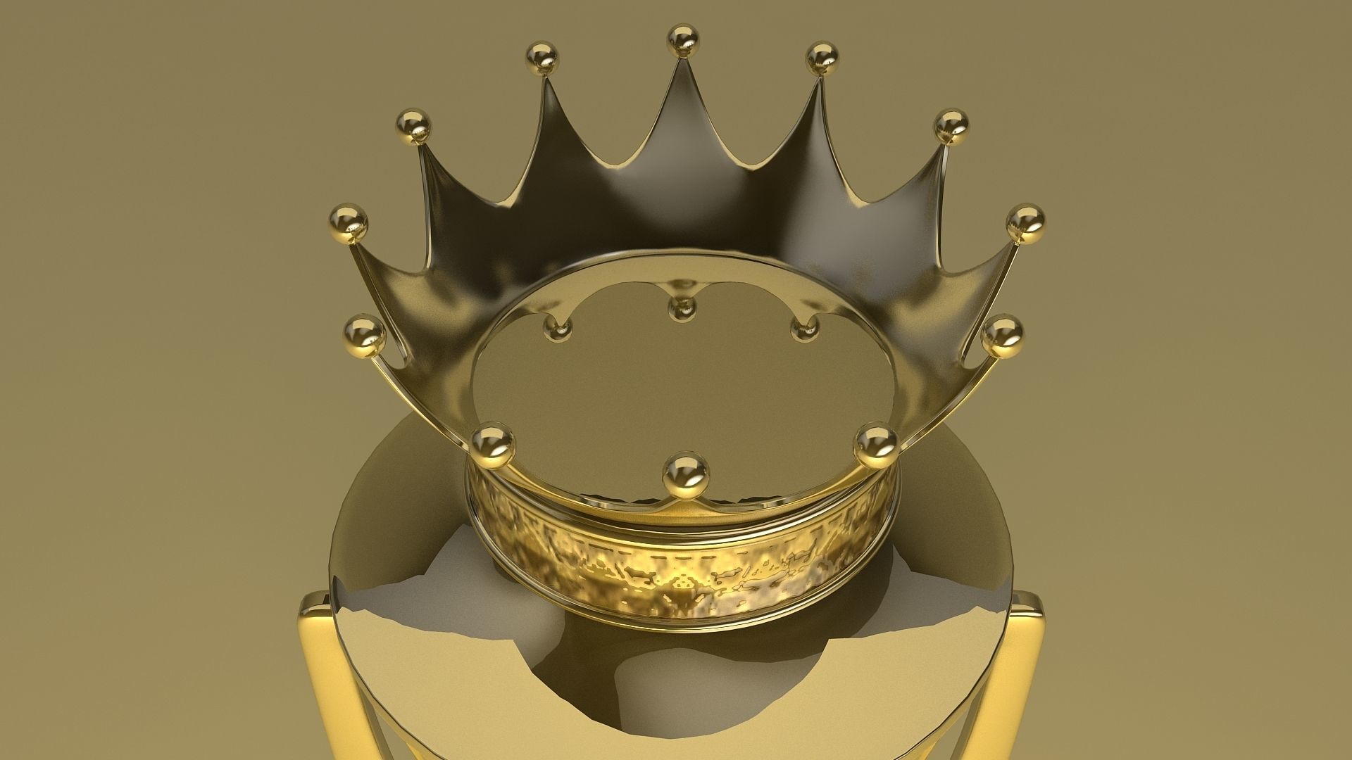 Trophy golden 3D model_7