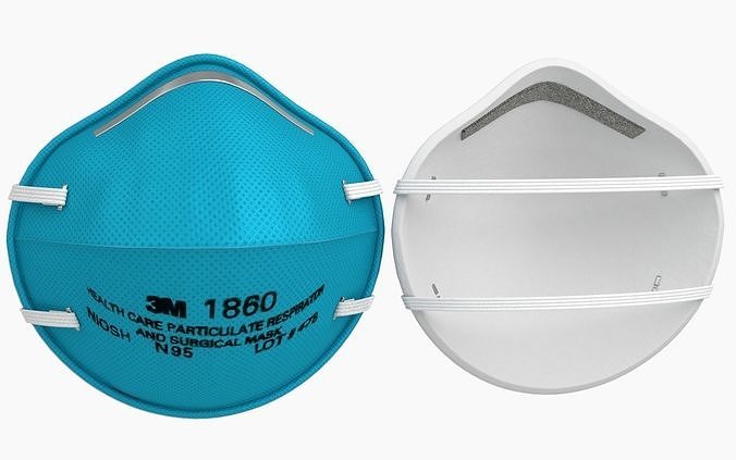 Surgical Mask 3M Low-poly 3D model