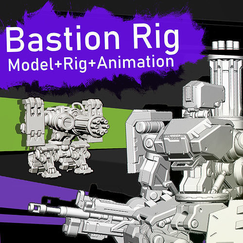 Bastion Model Rig and Animation 3D model