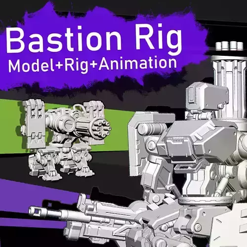 Bastion Model Rig and Animation 3D model