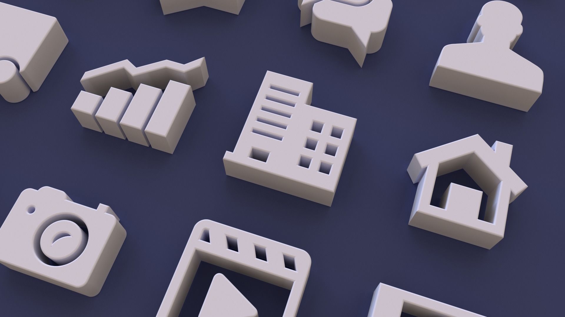 100 User Interface Icons Low-poly 3D model_11