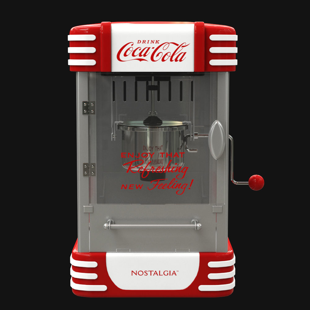 Nostalgia Coca Cola Ounce Kettle Popcorn Maker 3D model_3