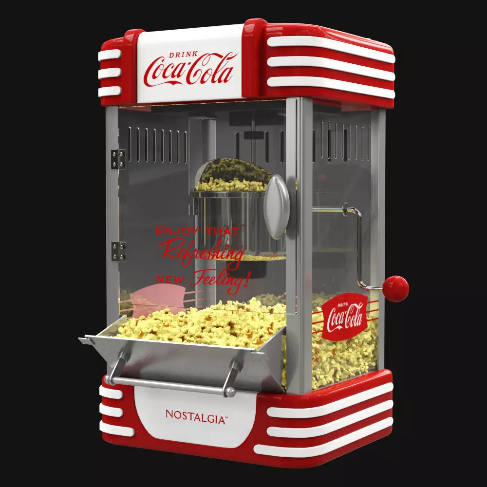 Nostalgia Coca Cola Ounce Kettle Popcorn Maker 3D model_0